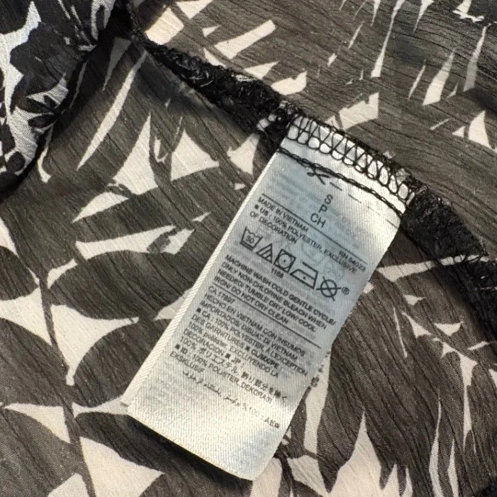 Old Navy Women Small Black White Tropical Bathing‎ Suit Coverup Boho Tank Dress